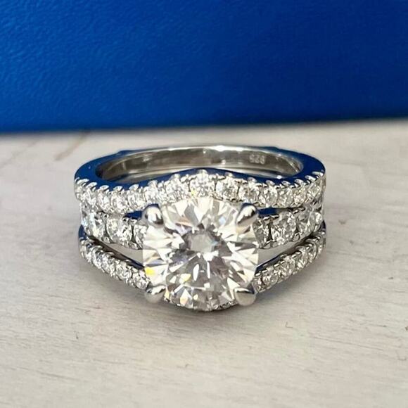 Moissanite Diamond Enhancer Ring Guard Wedding Band Anniversary 925- 18k Size 7 - Picture 12 of 12